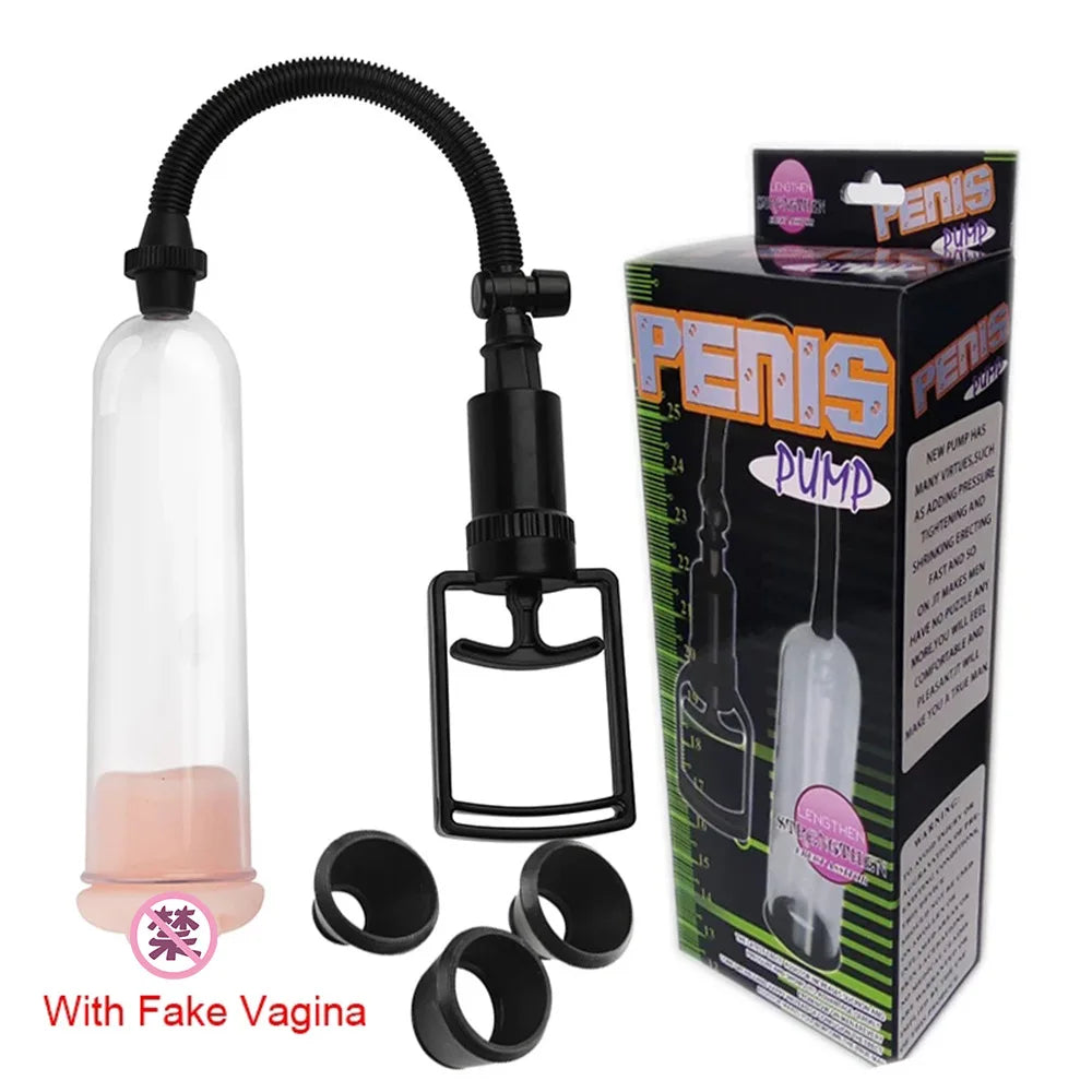 Male Penis Pump Penis Enlargement Vacuum Dick Extender Sex Toy for Man Cock Increase Length Enlarger Erotic Adult Sexy Products