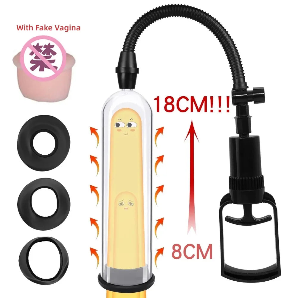 Male Penis Pump Penis Enlargement Vacuum Dick Extender Sex Toy for Man Cock Increase Length Enlarger Erotic Adult Sexy Products